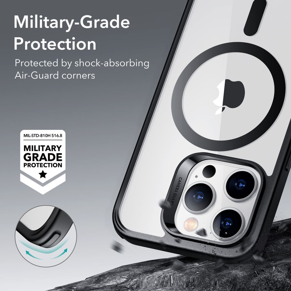 MagSafe tok Apple iPhone 14 Pro-hoz, ESR, Classic Hybrid, Fekete Átlátszó