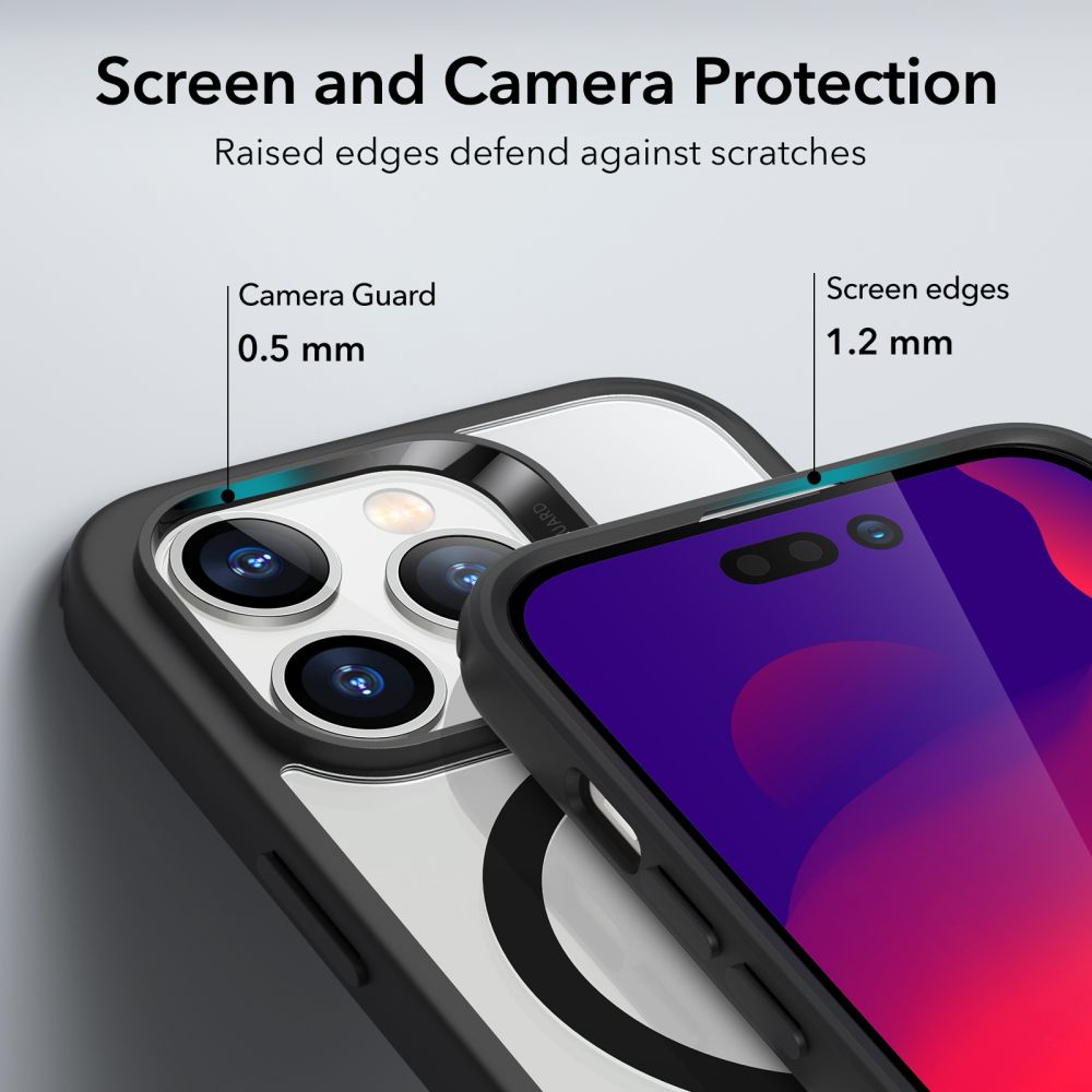 MagSafe tok Apple iPhone 14 Pro-hoz, ESR, Classic Hybrid, Fekete Átlátszó