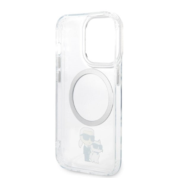 MagSafe Case for Apple iPhone 14 Pro, Karl Lagerfeld, Ikonik Karl & Choupette, Transparent
