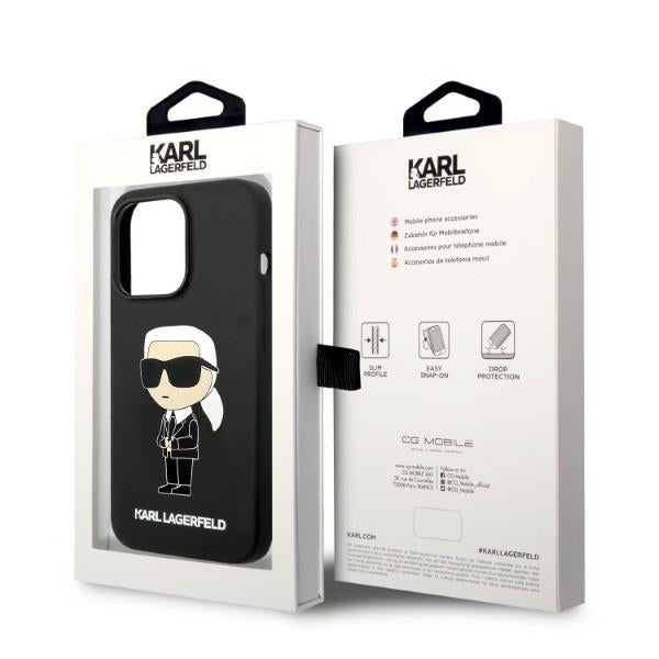 MagSafe Case for Apple iPhone 14 Pro Max, Karl Lagerfeld, Ikonik Karl Silicone, Black