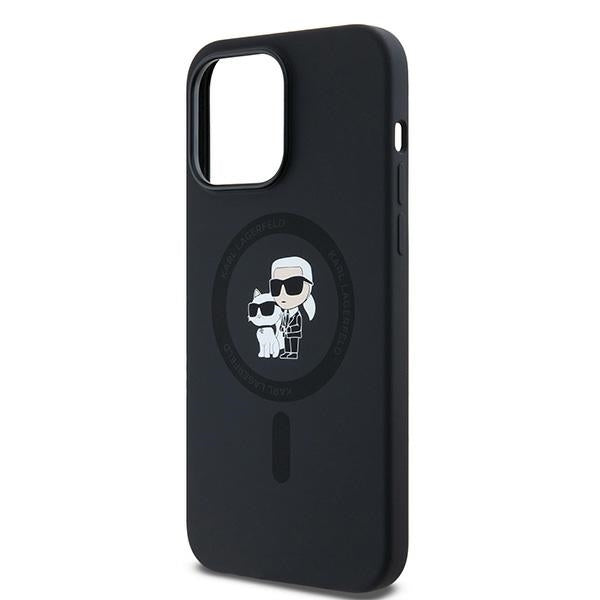 MagSafe Case for Apple iPhone 14 Pro Max, Karl Lagerfeld, Karl & Choupette Silicone, Black
