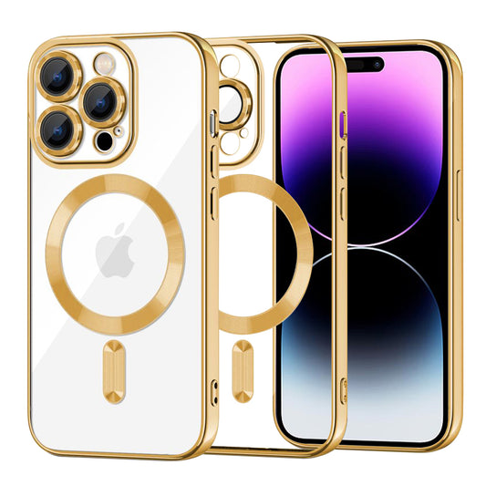 MagSafe tok Apple iPhone 14 Pro Max-hoz, Techsuit, Luxury Crystal, Arany