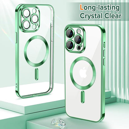 MagSafe Case for Apple iPhone 14 Pro Max, Techsuit, Luxury Crystal, Light Green