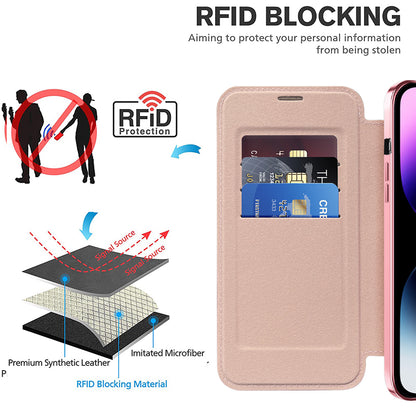 MagSafe Case for Apple iPhone 14 Pro Max, Techsuit, SmartMag Book, Pink