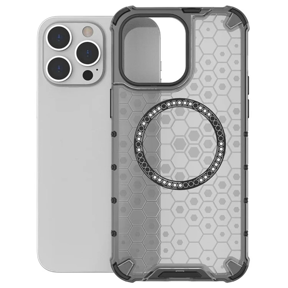 MagSafe tok Apple iPhone 14 Pro-hoz, Techsuit, HoneyComb Shield, Fehér