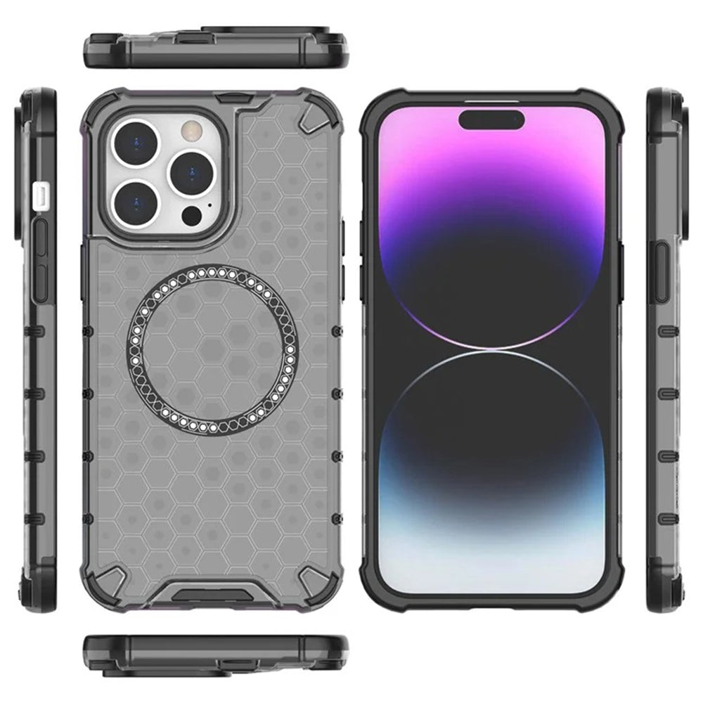 MagSafe tok Apple iPhone 14 Pro-hoz, Techsuit, HoneyComb Shield, Fehér