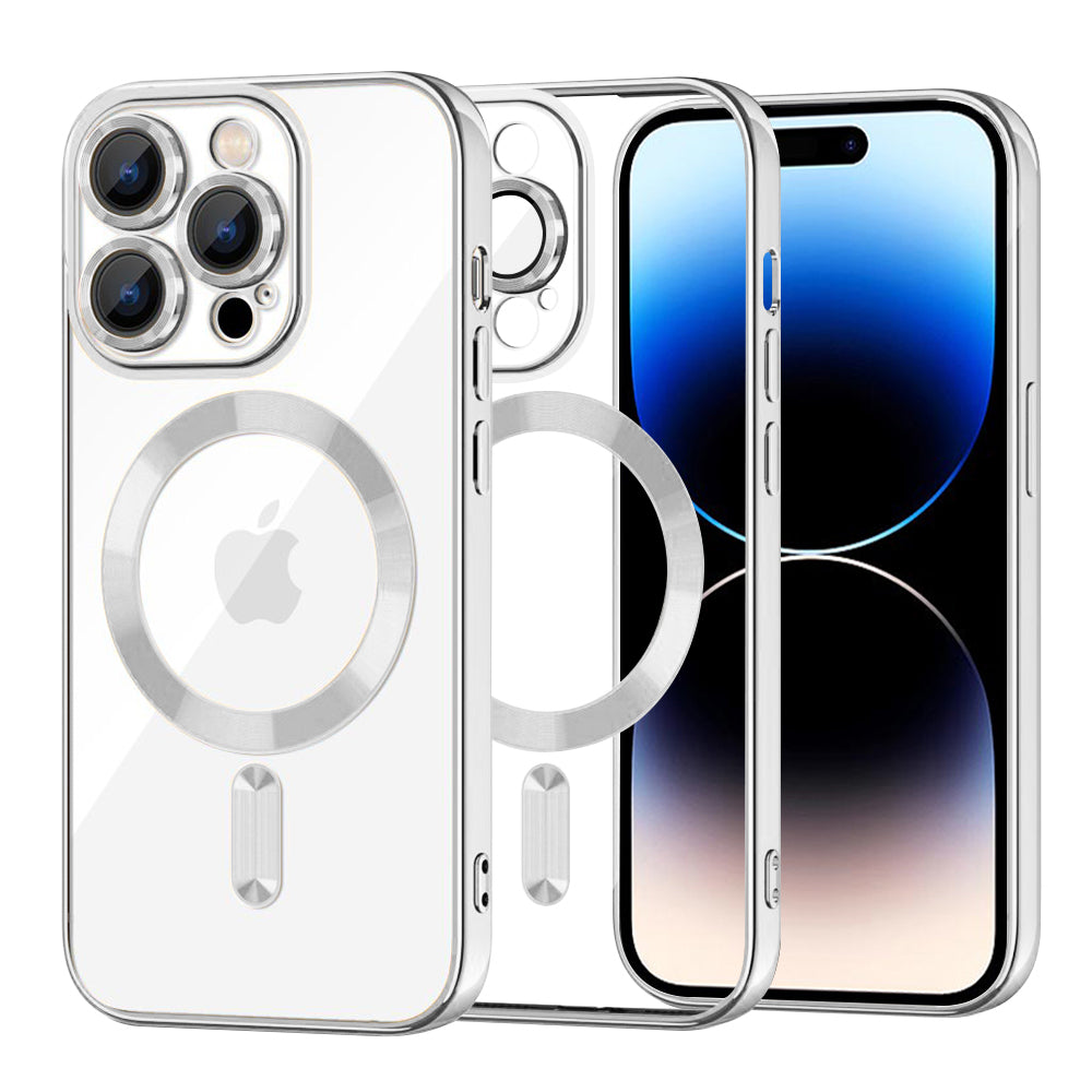 MagSafe tok Apple iPhone 14 Pro-hoz, Techsuit, Luxury Crystal, Ezüst