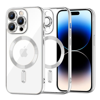 MagSafe tok Apple iPhone 14 Pro-hoz, Techsuit, Luxury Crystal, Ezüst