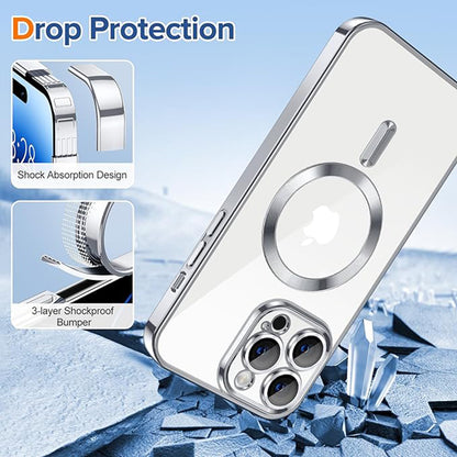 MagSafe tok Apple iPhone 14 Pro-hoz, Techsuit, Luxury Crystal, Ezüst