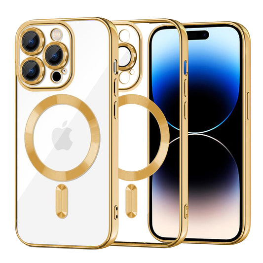 MagSafe tok Apple iPhone 14 Pro-hoz, Techsuit, Luxury Crystal, Arany