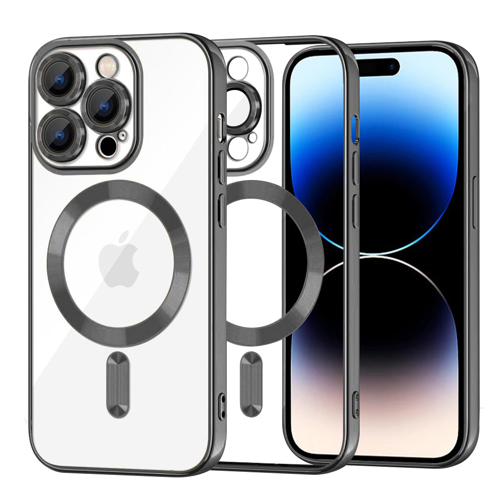 MagSafe Case for Apple iPhone 14 Pro, Techsuit, Luxury Crystal, Black