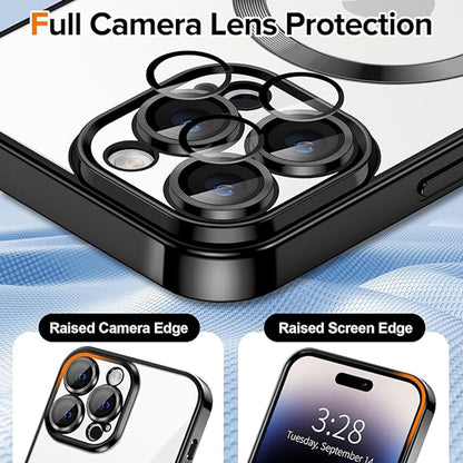 MagSafe Case for Apple iPhone 14 Pro, Techsuit, Luxury Crystal, Black