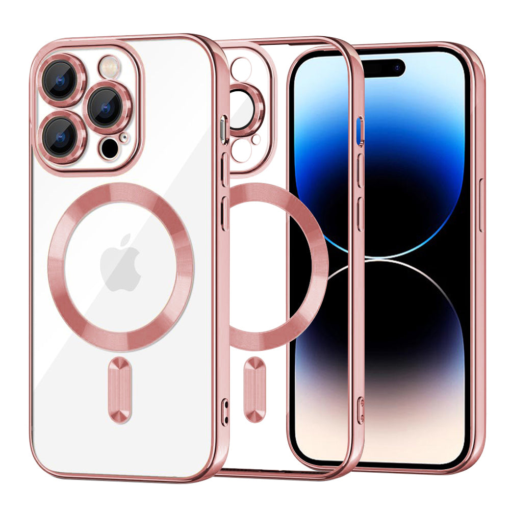 MagSafe Case for Apple iPhone 14 Pro, Techsuit, Luxury Crystal, Pink