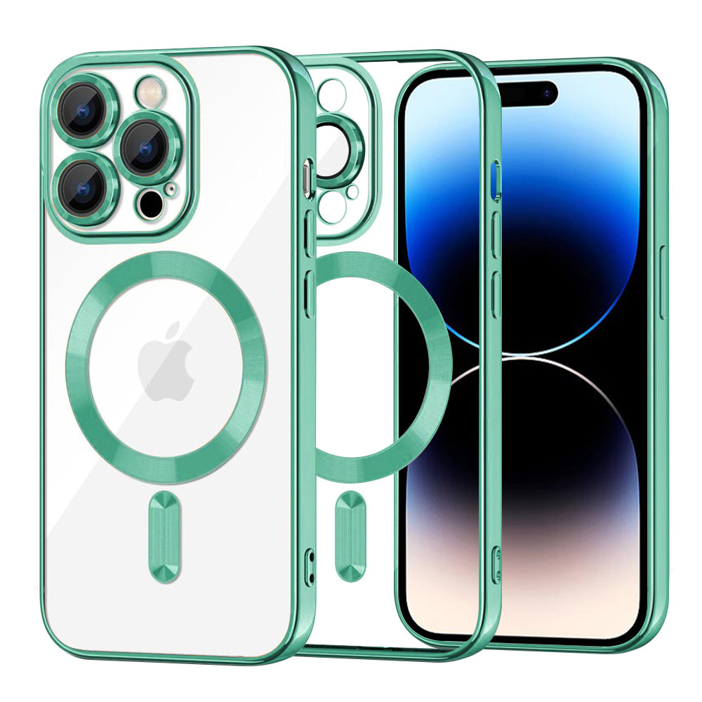 MagSafe tok Apple iPhone 14 Pro-hoz, Techsuit, Luxury Crystal, Világos zöld