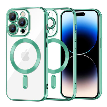 MagSafe tok Apple iPhone 14 Pro-hoz, Techsuit, Luxury Crystal, Világos zöld