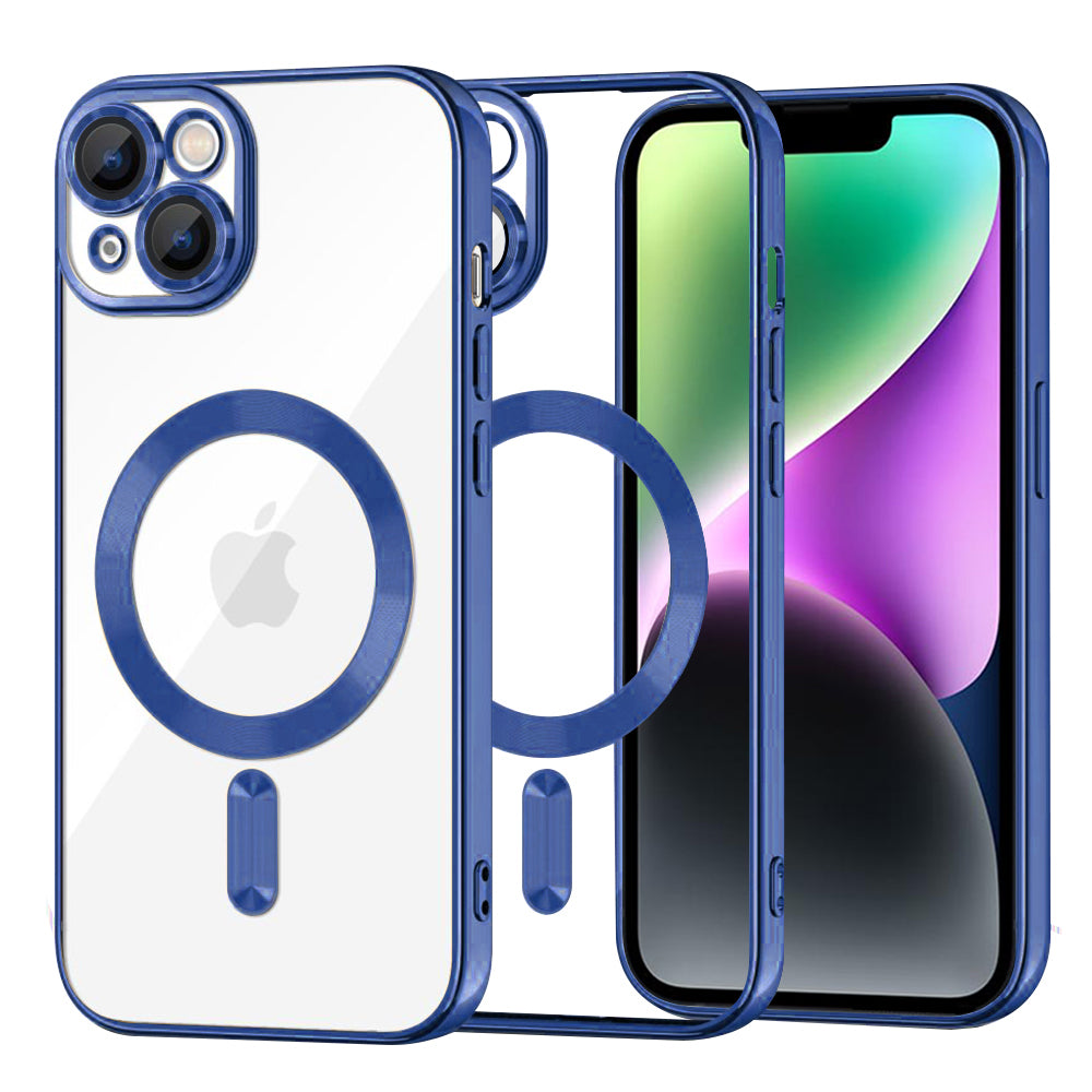 MagSafe tok Apple iPhone 14-hez, Techsuit, Luxury Crystal, Sötétkék