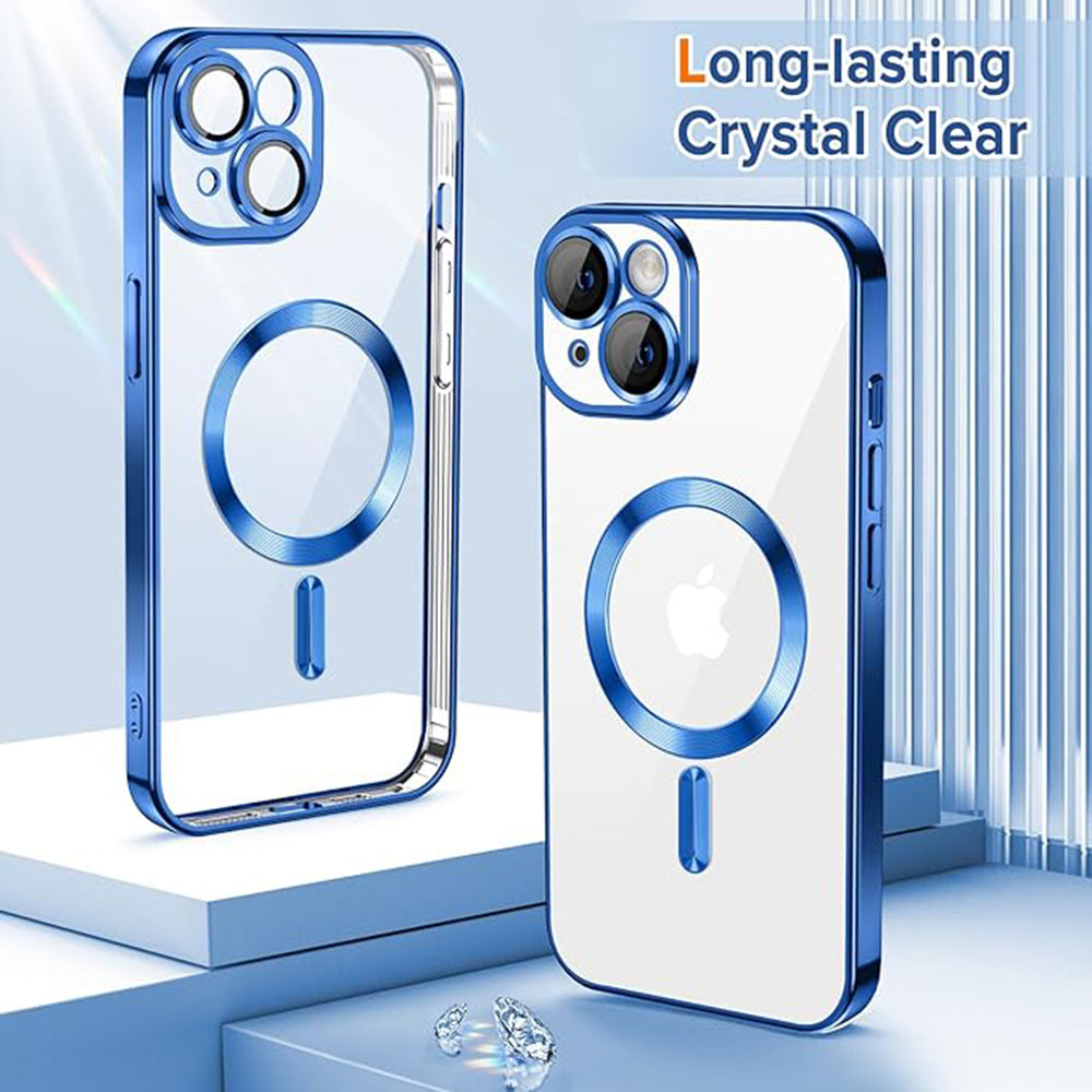 MagSafe tok Apple iPhone 14-hez, Techsuit, Luxury Crystal, Sötétkék