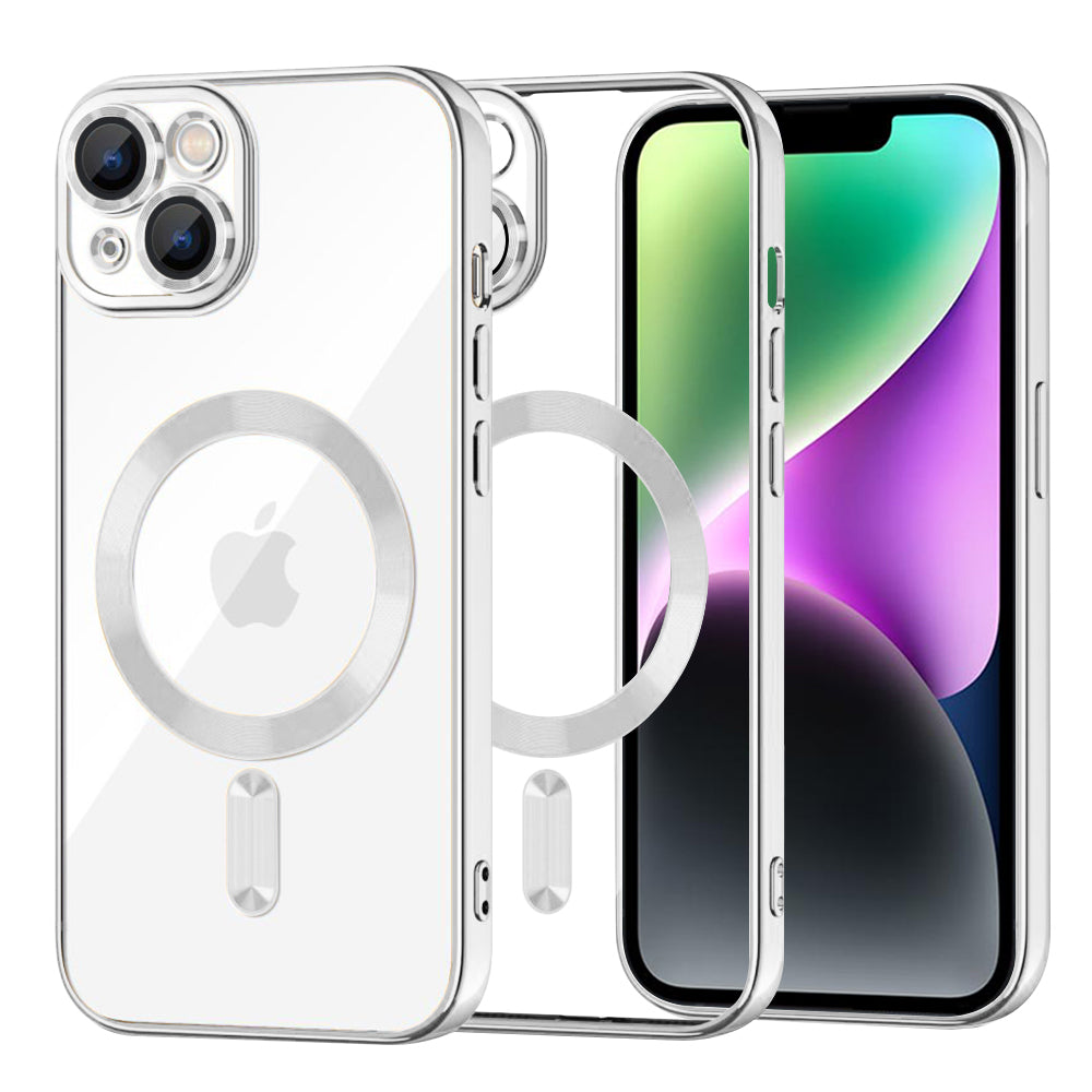 MagSafe tok Apple iPhone 14-hez, Techsuit, Luxury Crystal, Ezüst