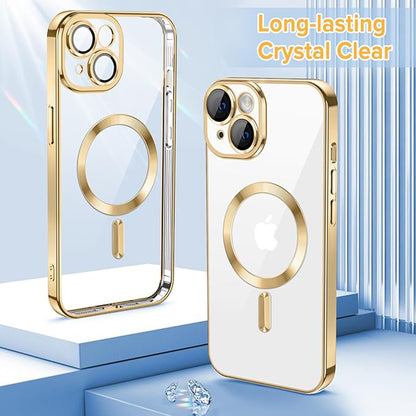 MagSafe tok Apple iPhone 14-hez, Techsuit, Luxury Crystal, Arany