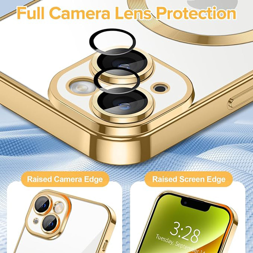 MagSafe tok Apple iPhone 14-hez, Techsuit, Luxury Crystal, Arany