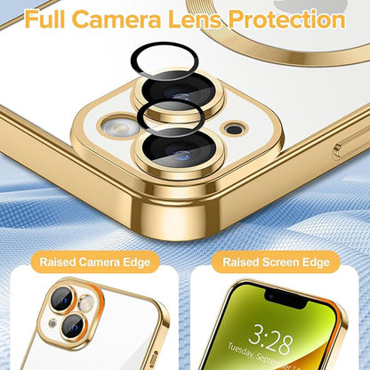 MagSafe tok Apple iPhone 14-hez, Techsuit, Luxury Crystal, Arany