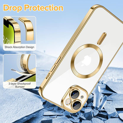 MagSafe tok Apple iPhone 14-hez, Techsuit, Luxury Crystal, Arany