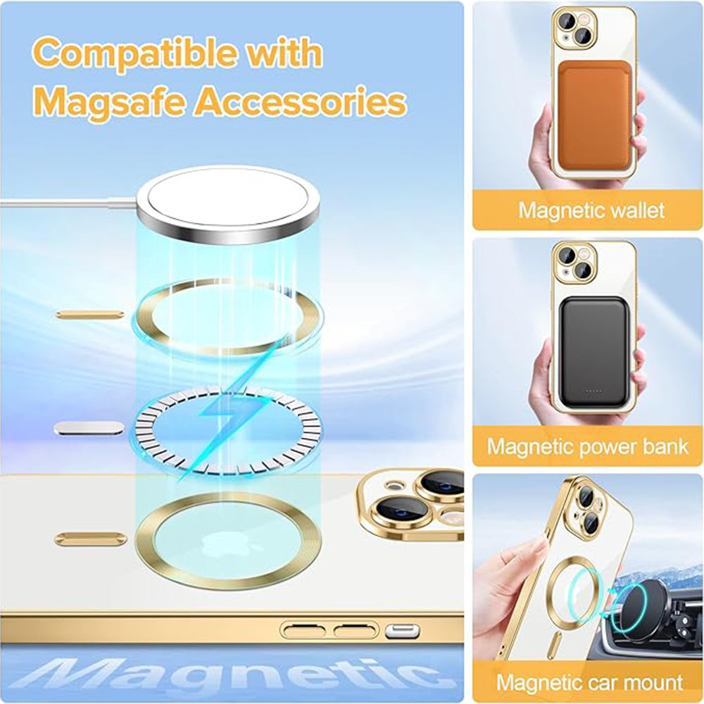 MagSafe tok Apple iPhone 14-hez, Techsuit, Luxury Crystal, Arany