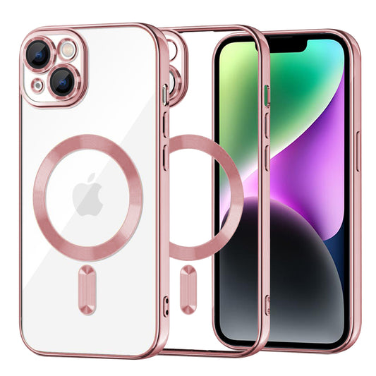 MagSafe tok Apple iPhone 14-hez, Techsuit, Luxury Crystal, Rózsaszín