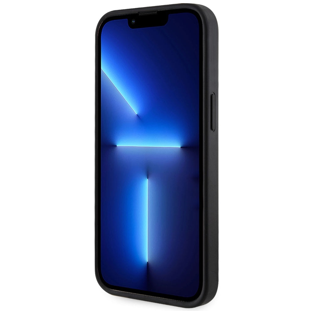 MagSafe tok Apple iPhone 15-höz, Guess, Cardslot 4G Stripes, Fekete