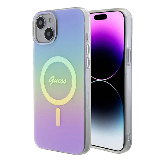 MagSafe tok Apple iPhone 15-höz, Guess, IML Iridescent, Lila