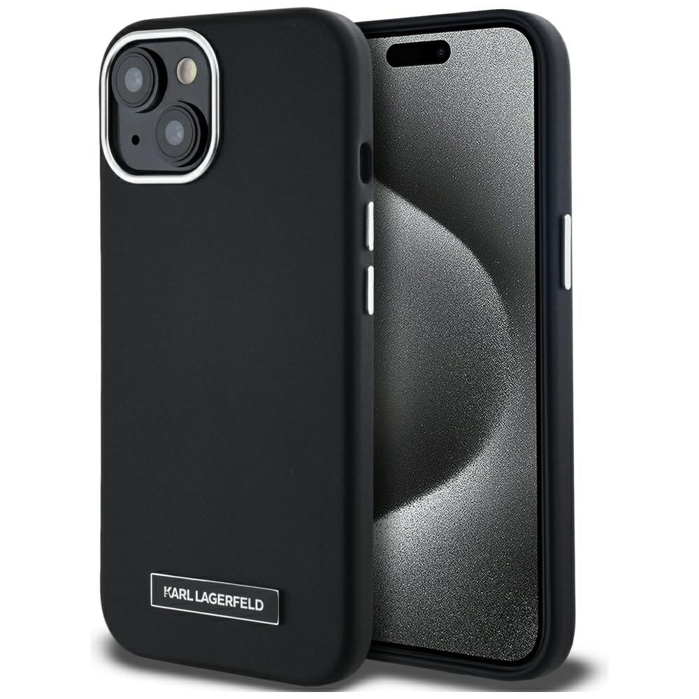 MagSafe tok Apple iPhone 15-höz, Karl Lagerfeld, FW Metal Plate, Fekete