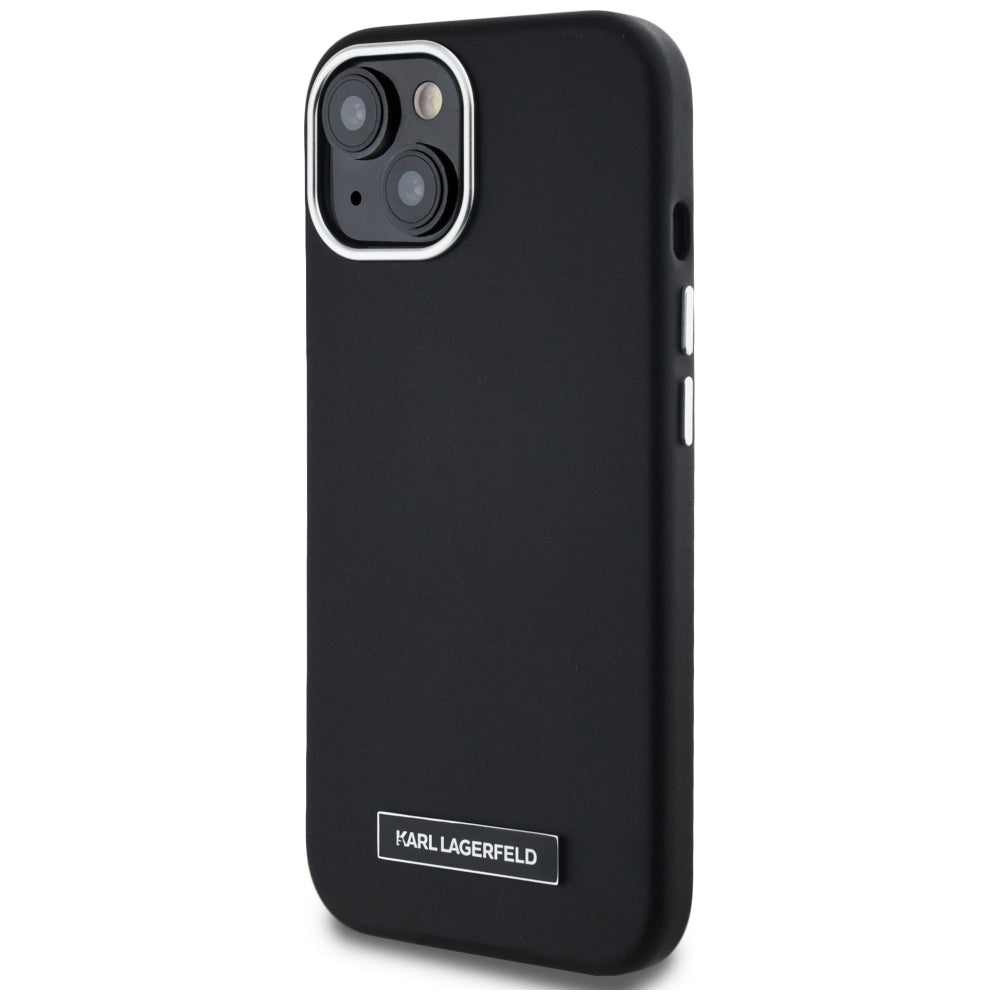 MagSafe tok Apple iPhone 15-höz, Karl Lagerfeld, FW Metal Plate, Fekete