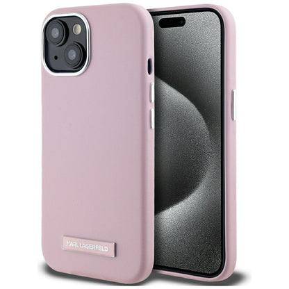 MagSafe tok Apple iPhone 15-höz, Karl Lagerfeld, FW Metal Plate, Rózsaszín