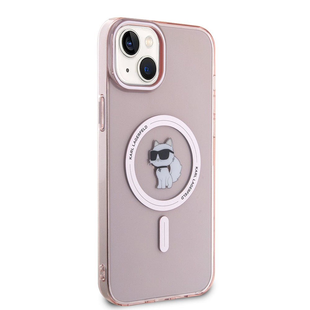 MagSafe tok Apple iPhone 15 Plus / 14 Plus-hoz, Karl Lagerfeld, IML Choupette, Rózsaszín