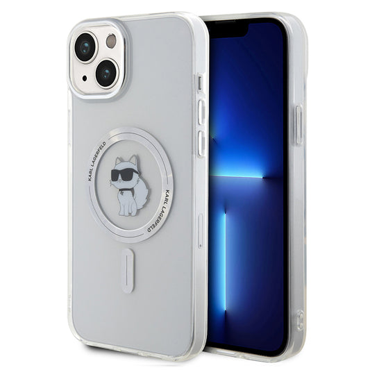 MagSafe Case for Apple iPhone 15 Plus / 14 Plus, Karl Lagerfeld, IML Choupette, Transparent