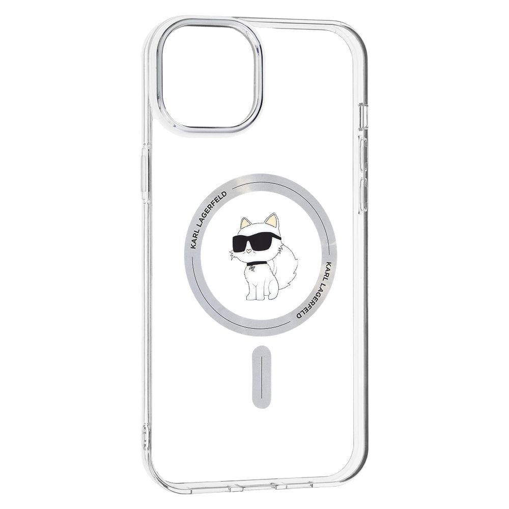 MagSafe Case for Apple iPhone 15 Plus / 14 Plus, Karl Lagerfeld, IML Choupette, Transparent