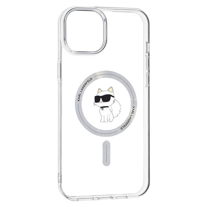 MagSafe Case for Apple iPhone 15 Plus / 14 Plus, Karl Lagerfeld, IML Choupette, Transparent