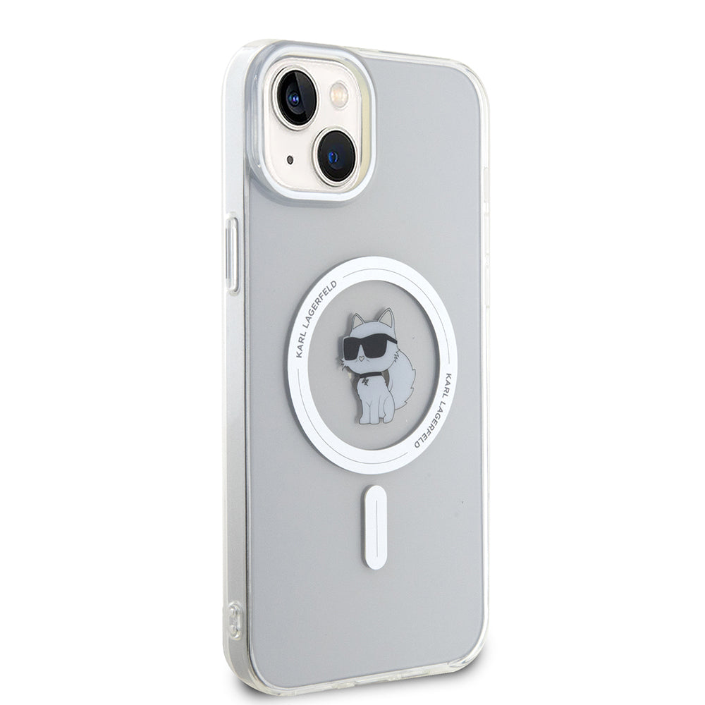 MagSafe Case for Apple iPhone 15 Plus / 14 Plus, Karl Lagerfeld, IML Choupette, Transparent