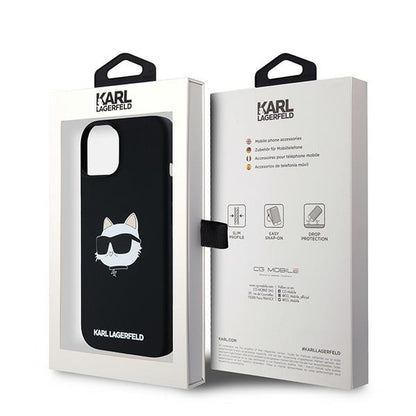MagSafe Case for Apple iPhone 15 Plus, Karl Lagerfeld, Silicone Choupette's Head, Black