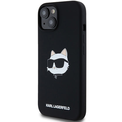 MagSafe Case for Apple iPhone 15 Plus, Karl Lagerfeld, Silicone Choupette's Head, Black