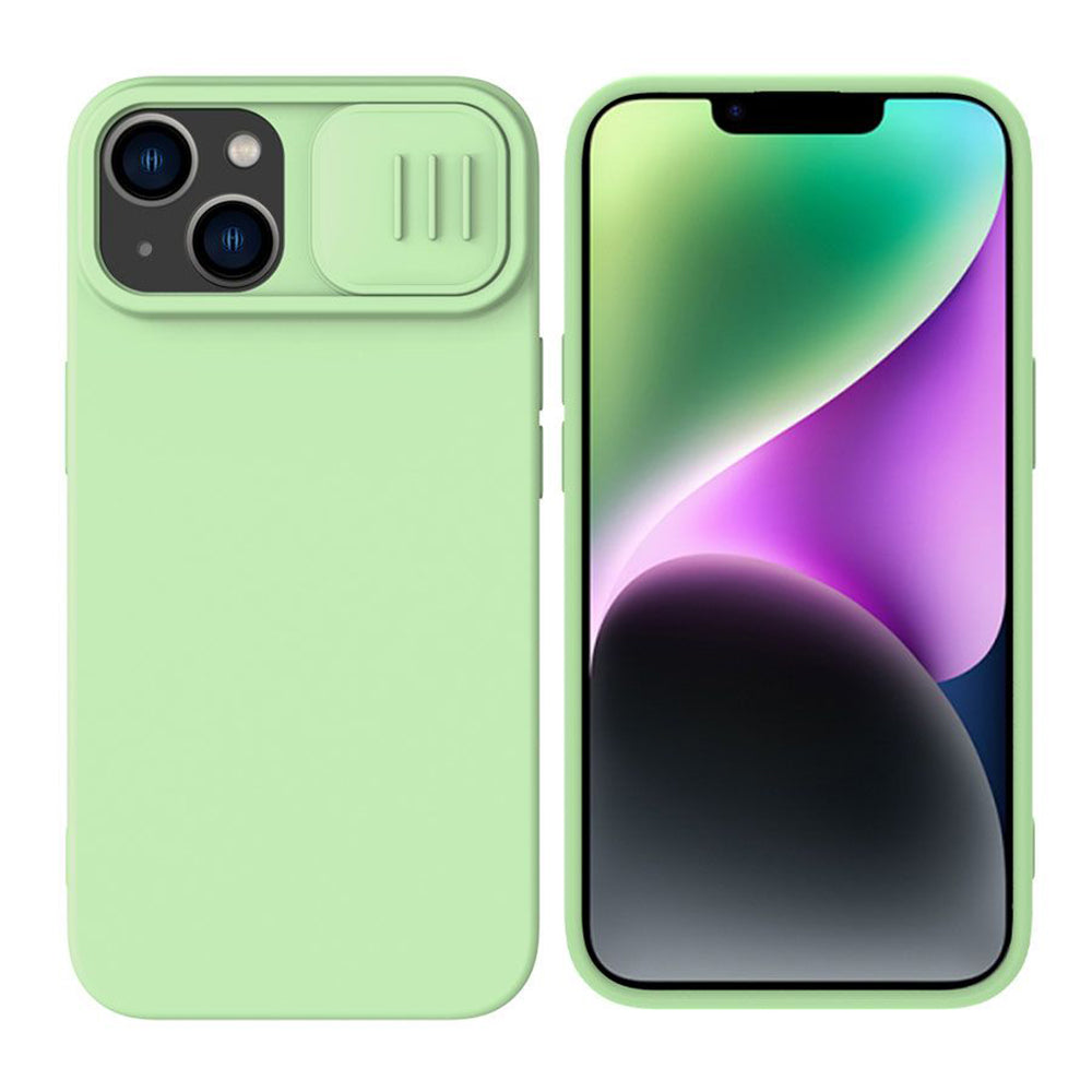 MagSafe tok Apple iPhone 15 Plus-hoz, Nillkin, CamShield Silky, Világos zöld