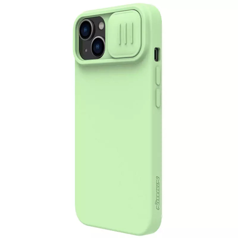 MagSafe tok Apple iPhone 15 Plus-hoz, Nillkin, CamShield Silky, Világos zöld