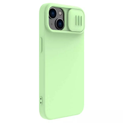 MagSafe tok Apple iPhone 15 Plus-hoz, Nillkin, CamShield Silky, Világos zöld