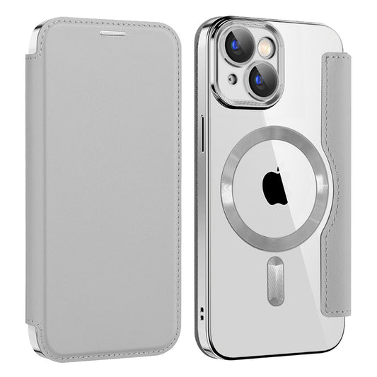 MagSafe tok Apple iPhone 15 Plus-hoz, Techsuit, SmartMag Book, Szürke
