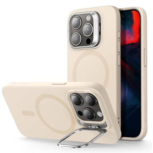 MagSafe tok Apple iPhone 15 Pro-hoz, ESR, Cloud Soft Kickstand, Krém