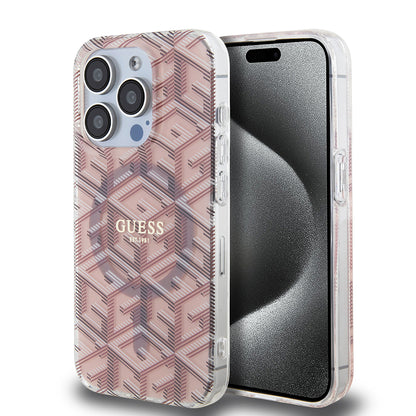 MagSafe tok Apple iPhone 15 Pro-hoz, Guess, IML Gcube, Rózsaszín