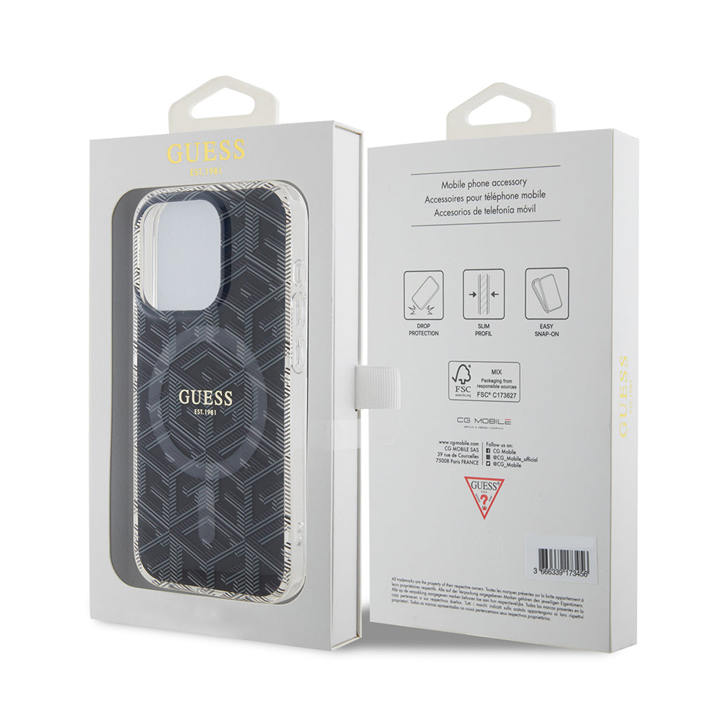 MagSafe tok Apple iPhone 15 Pro Max-hoz, Guess, IML Gcube, Fekete