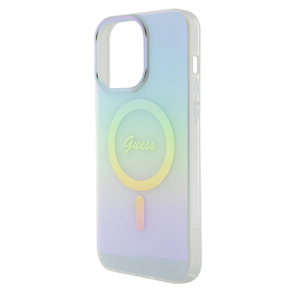 MagSafe tok Apple iPhone 15 Pro Max-hoz, Guess, IML Iridescent, Türkiz
