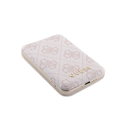 MagSafe tok Apple iPhone 15 Pro Max-hez, Guess, Powerbank 4G Metal Logo, Rózsaszín