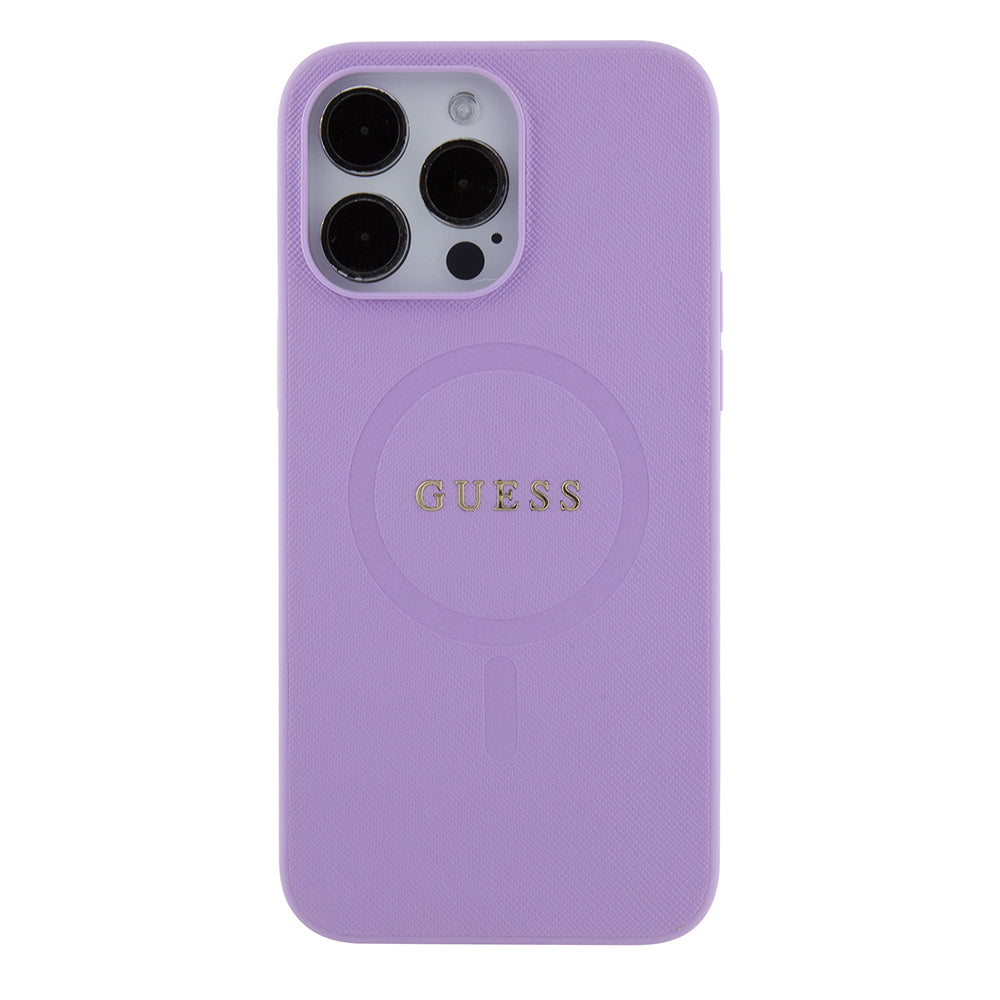 MagSafe Case for Apple iPhone 15 Pro Max, Guess, Saffiano, Purple